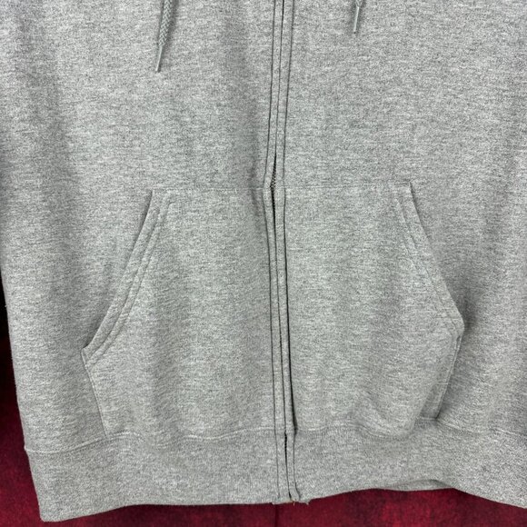 CHAMPION UNISEX GREY ZIP-UP HOODIE WITH BTG LOGO, 2 POCKETS, FLEECE INTERIOR, L - Picture 8 of 10